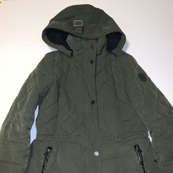 Lucky Brand Green Winter Parka with Removable Hood - Women’s Size Large - Picture 2 of 11